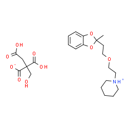 ChemSpider 2D Image | 1-{2-[2-(2-Methyl-1,3-benzodioxol-2-yl)ethoxy]ethyl}piperidinium 2,3-dicarboxy-2-(hydroxymethyl)propanoate | C23H33NO10