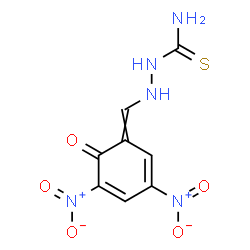 ChemSpider 2D Image | 2-[(3,5-Dinitro-6-oxo-2,4-cyclohexadien-1-ylidene)methyl]hydrazinecarbothioamide | C8H7N5O5S