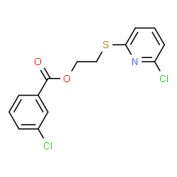 ChemSpider 2D Image | 2-[(6-Chloro-2-pyridinyl)sulfanyl]ethyl 3-chlorobenzoate  | C14H11Cl2NO2S
