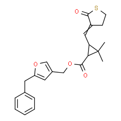 ChemSpider 2D Image | (5-Benzyl-3-furyl)methyl 2,2-dimethyl-3-[(2-oxodihydro-3(2H)-thiophenylidene)methyl]cyclopropanecarboxylate | C23H24O4S