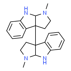 ChemSpider 2D Image | 1,1'-Dimethyl-2,2',3,3',8,8',8a,8a'-octahydro-1H,1'H-3a,3a'-bipyrrolo[2,3-b]indole | C22H26N4