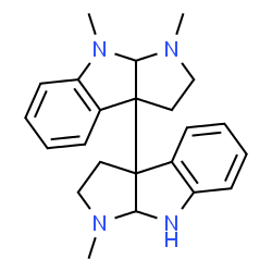 ChemSpider 2D Image | 1,1',8-Trimethyl-2,2',3,3',8,8',8a,8a'-octahydro-1H,1'H-3a,3a'-bipyrrolo[2,3-b]indole | C23H28N4