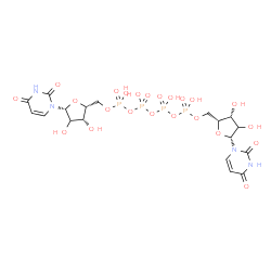 ChemSpider 2D Image | [[(2R,3R,5R)-5-(2,4-dioxopyrimidin-1-yl)-3,4-dihydroxy-tetrahydrofuran-2-yl]methoxy-hydroxy-phosphoryl] [[[(2R,3R,5R)-5-(2,4-dioxopyrimidin-1-yl)-3,4-dihydroxy-tetrahydrofuran-2-yl]methoxy-hydroxy-phosphoryl]oxy-hydroxy-phosphoryl] hydrogen phosphate | C18H26N4O23P4