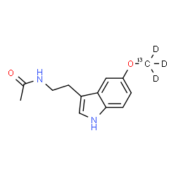 ChemSpider 2D Image | N-(2-{5-[(~13~C,~2~H_3_)Methyloxy]-1H-indol-3-yl}ethyl)acetamide | C1213CH13D3N2O2