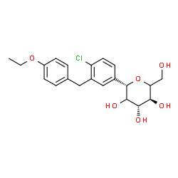 ChemSpider 2D Image | (1S)-1,5-Anhydro-1-[4-chloro-3-(4-ethoxybenzyl)phenyl]-D-threo-hexitol | C21H25ClO6