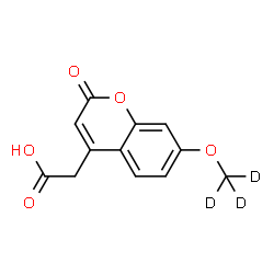 ChemSpider 2D Image | {7-[(~2~H_3_)Methyloxy]-2-oxo-2H-chromen-4-yl}acetic acid | C12H7D3O5