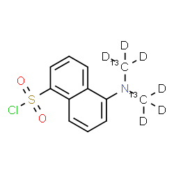 ChemSpider 2D Image | 5-{Bis[(~13~C,~2~H_3_)methyl]amino}-1-naphthalenesulfonyl chloride | C1013C2H6D6ClNO2S
