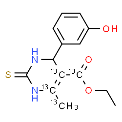 ChemSpider 2D Image | Ethyl 4-(3-hydroxyphenyl)-6-(~13~C)methyl-2-thioxo(5,6-~13~C_2_)-1,2,3,4-tetrahydro-5-pyrimidine(~13~C)carboxylate | C1013C4H16N2O3S