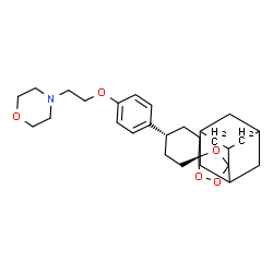 ChemSpider 2D Image | 4-(2-{4-[(1s,4s)-Dispiro[cyclohexane-1,3'-[1,2,4]trioxolane-5',2''-tricyclo[3.3.1.1~3,7~]decan]-4-yl]phenoxy}ethyl)morpholine | C28H39NO5