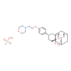ChemSpider 2D Image | 4-(2-{4-[(1s,4s)-Dispiro[cyclohexane-1,3'-[1,2,4]trioxolane-5',2''-tricyclo[3.3.1.1~3,7~]decan]-4-yl]phenoxy}ethyl)morpholine methanesulfonate (1:1) | C29H43NO8S