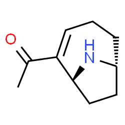 ChemSpider 2D Image | 1-[(6R)-9-Azabicyclo[4.2.1]non-2-en-2-yl]ethanone | C10H15NO