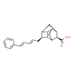 ChemSpider 2D Image | (1R,2R,3R,4S,7S,8R,9R)-4-[(2E,4E)-5-Phenyl-2,4-pentadien-1-yl]tetracyclo[5.4.0.0~2,5~.0~3,9~]undec-10-ene-8-carboxylic acid | C23H24O2