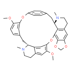 ChemSpider 2D Image | (27R)-22,33-Dimethoxy-13,28-dimethyl-2,5,7,20-tetraoxa-13,28-diazaoctacyclo[25.6.2.2~16,19~.1~3,10~.1~21,25~.0~4,8~.0~14,39~.0~31,35~]nonatriaconta-1(33),3,8,10(39),16,18,21(36),22,24,31,34,37-dodecae
ne | C37H38N2O6
