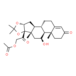 ChemSpider 2D Image | 11?,16?,17?,21-tetrahydroxypregna-4-ene-3,20-dione-16,17-acetonide 21-acetate | C26H36O7