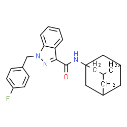 ChemSpider 2D Image | N-(Adamantan-1-yl)-1-(4-fluorobenzyl)-1H-indazole-3-carboxamide | C25H26FN3O