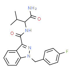 ChemSpider 2D Image | N-(1-Amino-3-methyl-1-oxo-2-butanyl)-1-(4-fluorobenzyl)-1H-indazole-3-carboxamide | C20H21FN4O2