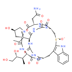 ChemSpider 2D Image | (1R,4S,8R,10S,13S,16S,34S)-4-(2-Amino-2-oxoethyl)-34-[(2S)-2-butanyl]-13-[(2R,3R)-3,4-dihydroxy-2-butanyl]-8-hydroxy-2,5,11,14,30,33,36,39-octaoxo-27-thionia-3,6,12,15,25,29,32,35,38-nonaazapentacyclo
[14.12.11.0~6,10~.0~18,26~.0~19,24~]nonatriaconta-18(26),19,21,23-tetraen-27-olate | C39H54N10O13S