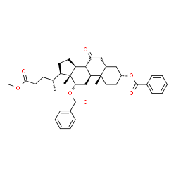 ChemSpider 2D Image | methyl 3?,12?-dibenzoyloxy-7-oxo-5?-cholanate | C39H48O7