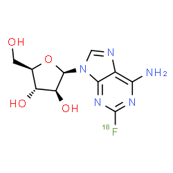 ChemSpider 2D Image | 9-(beta-D-Arabinofuranosyl)-2-(~18~F)fluoro-9H-purin-6-amine | C10H1218FN5O4