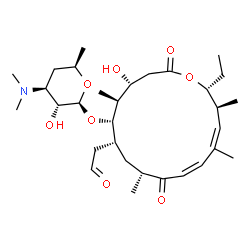 ChemSpider 2D Image | (4R,5S,6S,7R,9R,11Z,13Z,15S,16R)-16-Ethyl-4-hydroxy-5,9,13,15-tetramethyl-2,10-dioxo-7-(2-oxoethyl)oxacyclohexadeca-11,13-dien-6-yl 3,4,6-trideoxy-3-(dimethylamino)-beta-D-xylo-hexopyranoside | C31H51NO8