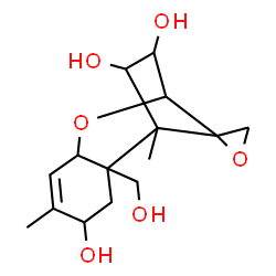 ChemSpider 2D Image | 12,13-Epoxytrichothec-9-ene-3,4,8,15-tetrol | C15H22O6