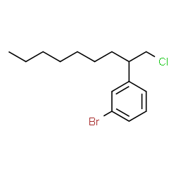 ChemSpider 2D Image | 1-Bromo-3-(1-chloro-2-nonanyl)benzene | C15H22BrCl
