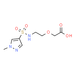 ChemSpider 2D Image | (2-{[(1-Methyl-1H-pyrazol-4-yl)sulfonyl]amino}ethoxy)acetic acid | C8H13N3O5S