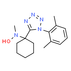 ChemSpider 2D Image | 1-[1-(2,6-Dimethylphenyl)-1H-tetrazol-5-yl]-N-hydroxy-N-methylcyclohexanamine | C16H23N5O