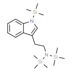 ChemSpider 2D Image | 1,1,1-Trimethyl-N-(trimethylsilyl)-N-{2-[1-(trimethylsilyl)-1H-indol-3-yl]ethyl}silanamine | C19H36N2Si3
