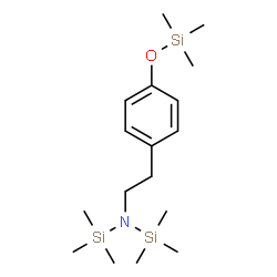 ChemSpider 2D Image | 1,1,1-Trimethyl-N-(trimethylsilyl)-N-(2-{4-[(trimethylsilyl)oxy]phenyl}ethyl)silanamine | C17H35NOSi3
