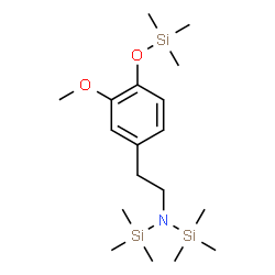ChemSpider 2D Image | N-(2-{3-Methoxy-4-[(trimethylsilyl)oxy]phenyl}ethyl)-1,1,1-trimethyl-N-(trimethylsilyl)silanamine | C18H37NO2Si3