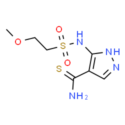 ChemSpider 2D Image | 5-{[(2-Methoxyethyl)sulfonyl]amino}-1H-pyrazole-4-carbothioamide | C7H12N4O3S2