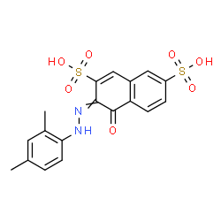 ChemSpider 2D Image | 3-[(2,4-Dimethylphenyl)hydrazono]-4-oxo-3,4-dihydro-2,7-naphthalenedisulfonic acid | C18H16N2O7S2