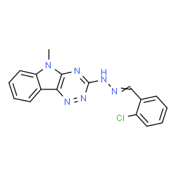 ChemSpider 2D Image | 3-[2-(2-Chlorobenzylidene)hydrazino]-5-methyl-5H-[1,2,4]triazino[5,6-b]indole | C17H13ClN6