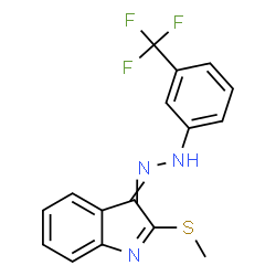 ChemSpider 2D Image | 2-(Methylsulfanyl)-3-{[3-(trifluoromethyl)phenyl]hydrazono}-3H-indole | C16H12F3N3S