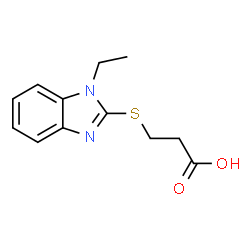 ChemSpider 2D Image | 3-[(1-ethyl-1H-benzimidazol-2-yl)thio]propanoic acid | C12H14N2O2S