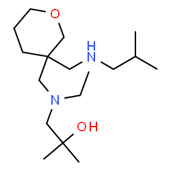 ChemSpider 2D Image | 1-[Ethyl({3-[(isobutylamino)methyl]tetrahydro-2H-pyran-3-yl}methyl)amino]-2-methyl-2-propanol | C17H36N2O2