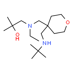 ChemSpider 2D Image | 1-{Ethyl[(4-{[(2-methyl-2-propanyl)amino]methyl}tetrahydro-2H-pyran-4-yl)methyl]amino}-2-methyl-2-propanol | C17H36N2O2