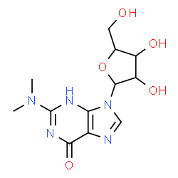 ChemSpider 2D Image | 2-(Dimethylamino)-9-pentofuranosyl-3,9-dihydro-6H-purin-6-one | C12H17N5O5