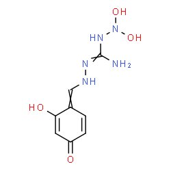 ChemSpider 2D Image | 2,2-Dihydroxy-N'-[(2-hydroxy-4-oxo-2,5-cyclohexadien-1-ylidene)methyl]hydrazinecarbohydrazonamide | C8H11N5O4