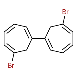 ChemSpider 2D Image | 6,6'-Dibromo-1,1'-bi(1,3,5-cycloheptatrien-1-yl) | C14H12Br2