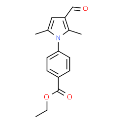 ChemSpider 2D Image | ethyl 4-(3-formyl-2,5-dimethylpyrrol-1-yl)benzoate | C16H17NO3