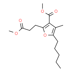 ChemSpider 2D Image | Methyl 2-(3-methoxy-3-oxopropyl)-4-methyl-5-pentyl-3-furoate | C16H24O5