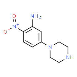 ChemSpider 2D Image | 2-nitro-5-piperazin-1-ylaniline | C10H14N4O2