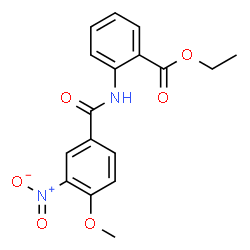 ChemSpider 2D Image | Ethyl 2-[(4-methoxy-3-nitrobenzoyl)amino]benzoate | C17H16N2O6