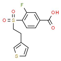 ChemSpider 2D Image | 3-Fluoro-4-{[2-(3-thienyl)ethyl]sulfonyl}benzoic acid | C13H11FO4S2