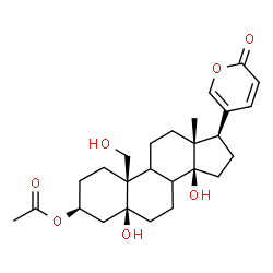 ChemSpider 2D Image | (3beta,5beta,8xi,9xi)-3-Acetoxy-5,14,19-trihydroxybufa-20,22-dienolide | C26H36O7