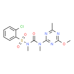 ChemSpider 2D Image | 2-Chloro-N-[(4-methoxy-6-methyl-1,3,5-triazin-2-yl)(methyl)carbamoyl]-N-methylbenzenesulfonamide | C14H16ClN5O4S
