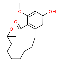 ChemSpider 2D Image | 12-Hydroxy-14-methoxy-3-methyl-3,4,5,6,7,8,9,10-octahydro-1H-2-benzoxacyclododecin-1-one | C17H24O4