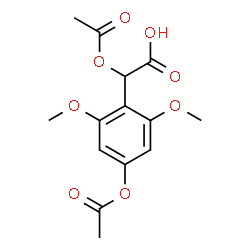 ChemSpider 2D Image | Acetoxy(4-acetoxy-2,6-dimethoxyphenyl)acetic acid | C14H16O8